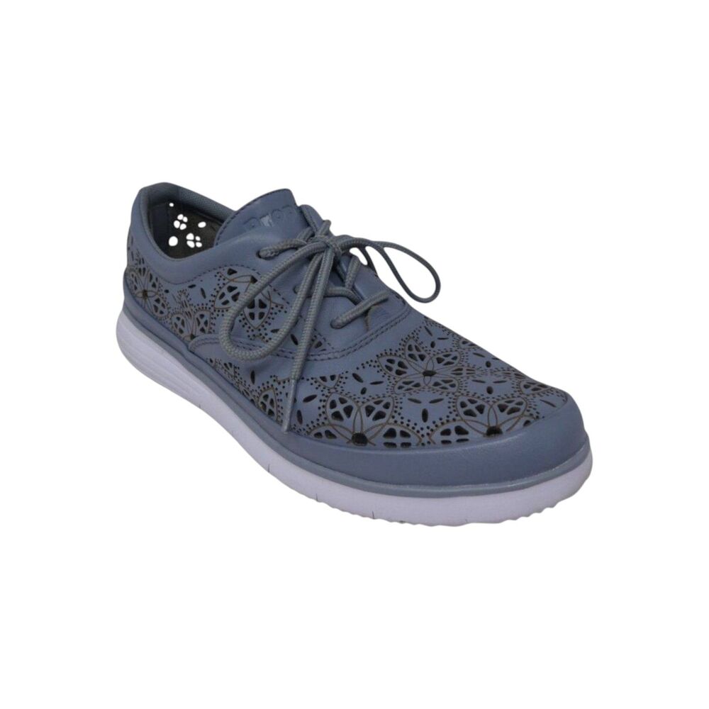 Propet Harper Blue Lasercut Leather Lace Up Sneakers Womens 7.5